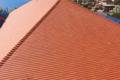 The stunning clean lines of a new Koramic Clay tile roof installed by Slate Roofing Australia