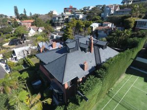 Looking back towards the house from above - Cwt-Y-Bugail Welsh Slate in Point Piper